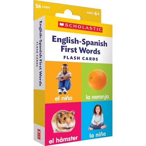 English-Spanish First Words Flash Cards
