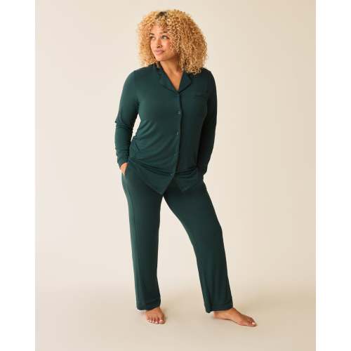 Clea Bamboo Long Sleeve Pajama Set | Evergreen - Kindred Bravely