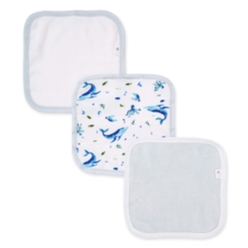Whale of a Tale Organic Baby Washcloths 3 Pack