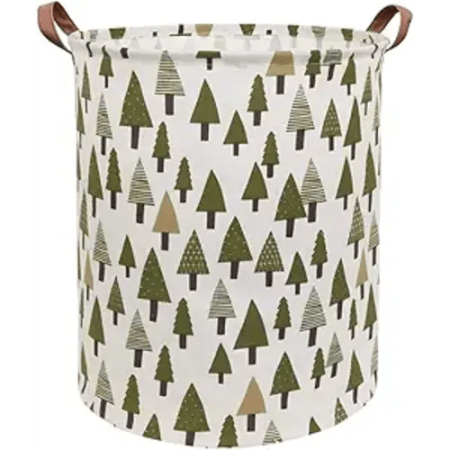 Large Storage Bins,Canvas Fabric Laundry Basket Collapsible Storage Baskets for Home,Office,Toy Organizer,Home Decor (Tree)