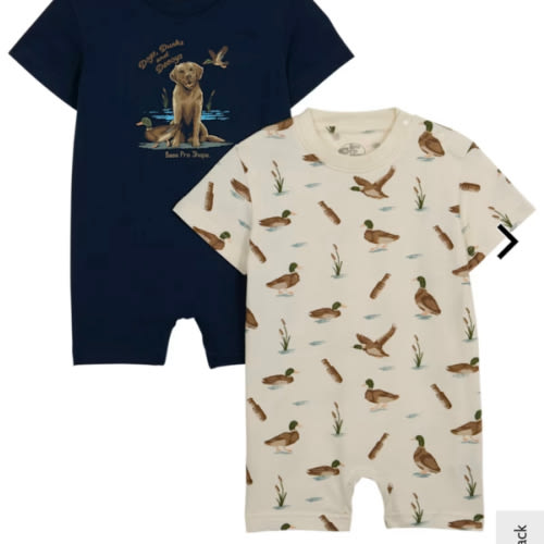 Bass Pro Shops Dogs, Ducks, and Decoys Bodysuit 2-Piece Set for Babies | Cabela's
