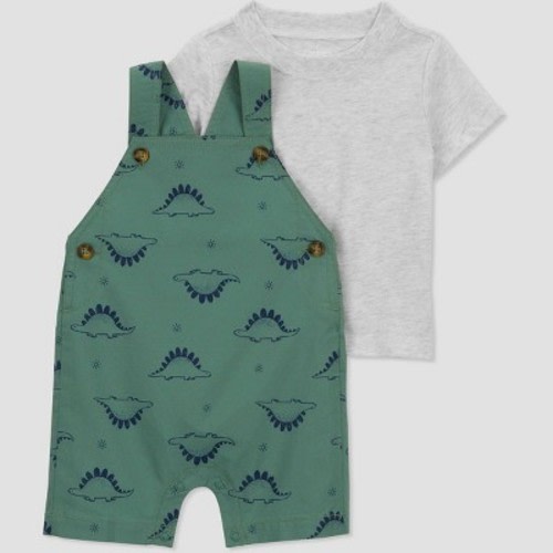 Carter's Just One You® Baby Boys' Dino Undershirt & Bottom Set - Gray/Green, Size: 3M - Out of Stock
