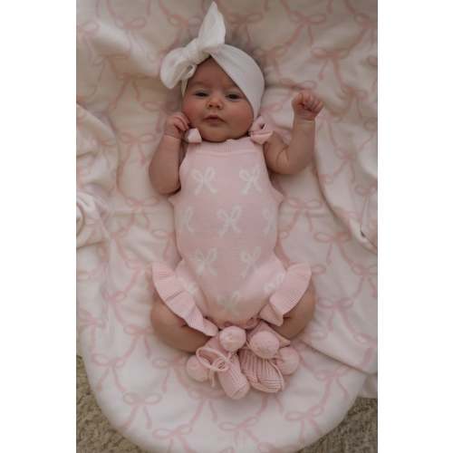 SUMMER BOW FRILL ROMPER | BABY PINK