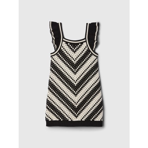 babyGap Crochet Sweater Dress in black white floral
