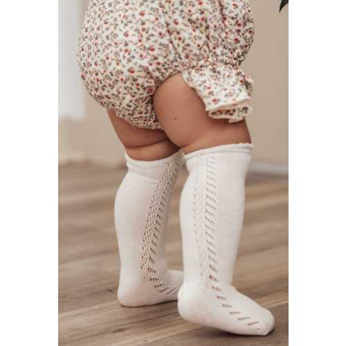 French Lace Knee High Baby Socks – Olive and Cradle