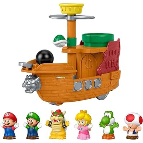 Fisher-Price Little People Toddler Toy My Mario Bowser’s Airship Playset with Figure for Preschool Pretend Play Kids Ages 18+ Months