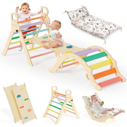 Totsicle - BlueWood® Pikler Triangle Playset with Cushions * 5 Color Options