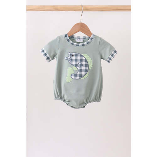 Green Fish Applique Bubble