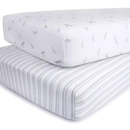 Ely's & Co. Baby Fitted Crib Sheet 100% Combed Jersey Cotton for Baby Boy 2 Pack