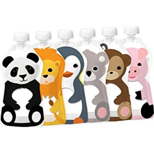 SQUOOSHI Reusable Baby Food Pouches - 5 oz - 6 Large Pouches - Baby Food Storage - Pouches Toddler - Refillable Squeeze Pouch for Kids