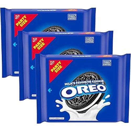 OREO Chocolate Sandwich Cookies, Party Size, 24.16 oz (Pack of 3)