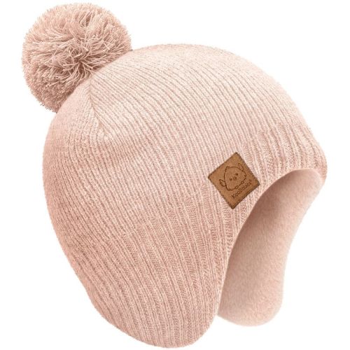 KeaBabies Muff Baby Beanie, Baby Hat for Boys, Girls, Toddler Hat, Winter Hat for Newborn, Infant, Toddler 0-6 Months (Blush, Small)