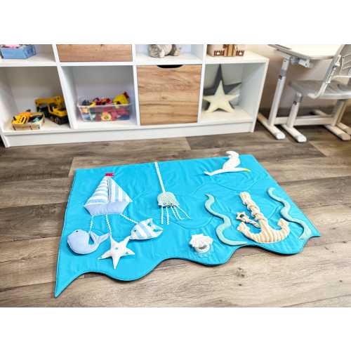 Sensory play mat (Ocean) rug for babies |  Outdoor toy; Sea life; for children from 3 months