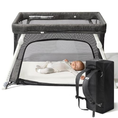 Guava Family Travel Crib Includes Lightweight Backpack Design | Certified Baby Safe Portable Crib