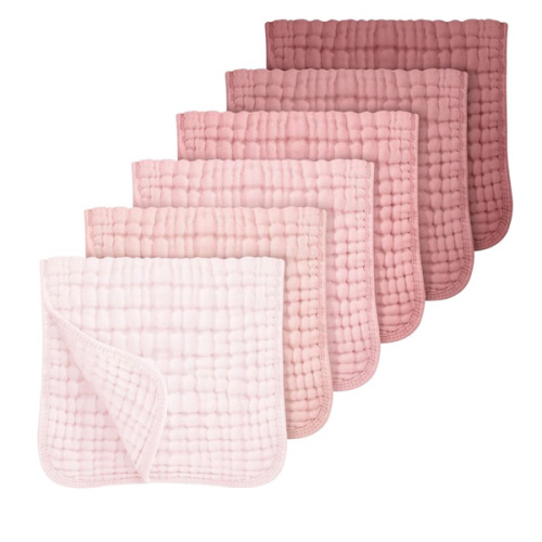 Looxii Muslin Burp Cloths Baby Girl 6 Pack - 20" x 10" - Ultra Soft & Absorbent, 6-Layer 100% Cotton for Spit Up & Drool- Gentle Baby Burping Cloth, Newborn Essentials Shower Gift Girl, Gradient Pink