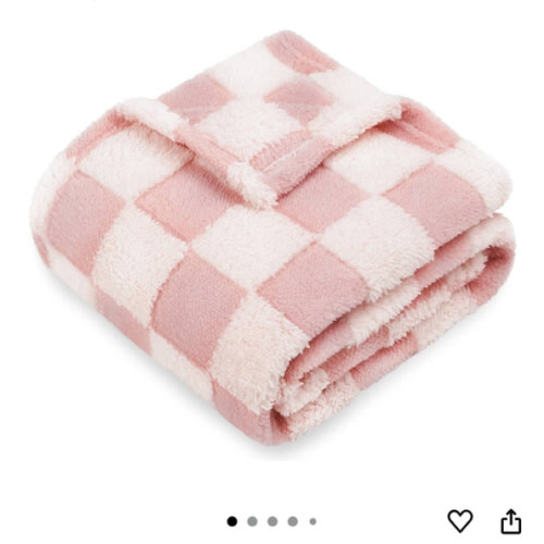 Amazon.com: HOMRITAR Baby Blanket for Girls 3D Checkered Fleece Fluffy Fuzzy Checkerboard Grid Warmer Shaggy Soft Cozy Fuzzy Bed Blanket for Toddler, Newborn or Infant Pink 30 x 40 Inch : Baby