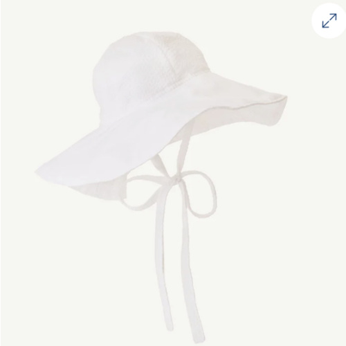 Cissy Sun Hat - Worth Avenue White Seersucker