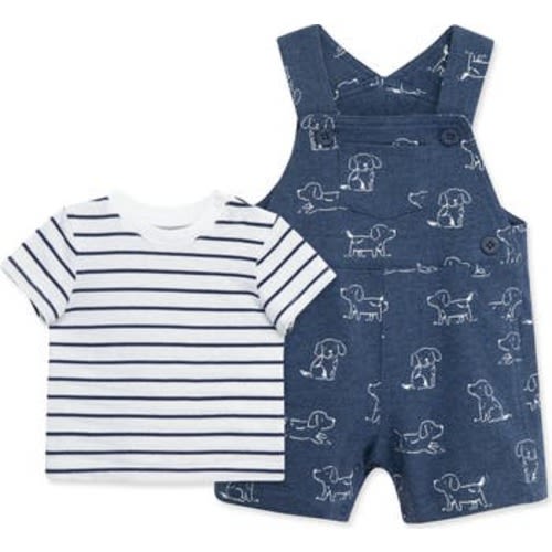 Puppies Cotton T-Shirt & Overalls Set, 18M