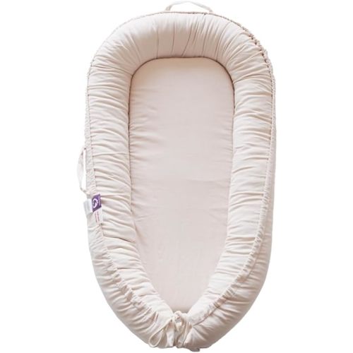 CooCooBaby Infant Lounger, Baby Nest Cover for Baby Girls & Boys, Newborn Essentials for Baby 0-12 Months, 100% Cotton Breathable (CreamyWhite_Corduroy)