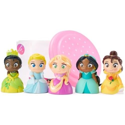 Disney Store Official Disney Princess Bath Toys Set - Includes 5 Detailed Toys with a Straining Storage Bucket - Bath Time Fun & Water Play Set for Kids