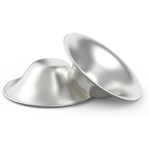 Silver Nursing Cups Nipple Cover Nipple Soother for Newborn Breastfeeding Moms, The Original 999 Silver Nursing Cups