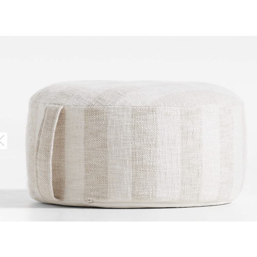 Cove Stone Tan Striped Organic Cotton Kids Floor Cushion