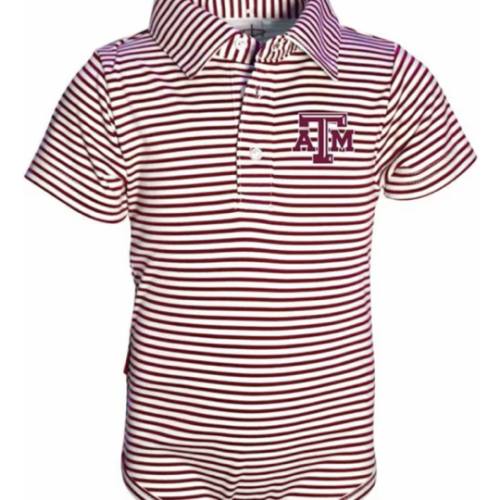 Texas A&M Aggies MAROON Baby Carson Polo Romper - 91970704