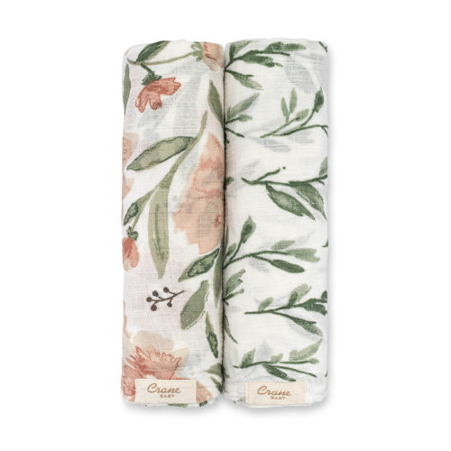 Parker 2-pc. Floral Swaddles | Crane Baby
