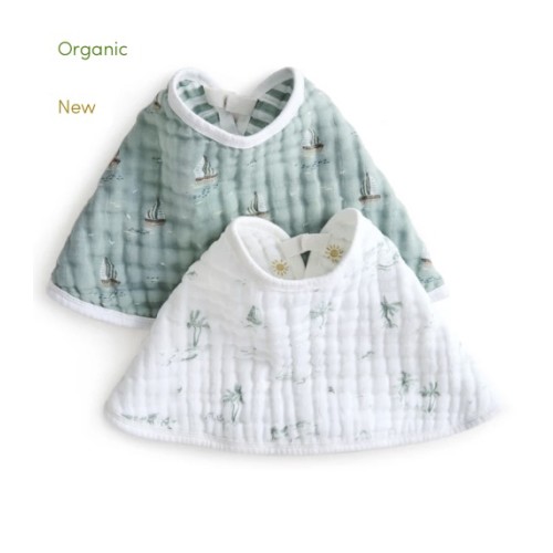 aden + anais Organic Cotton Muslin Oversized Burpy Bib in Sailing Seas