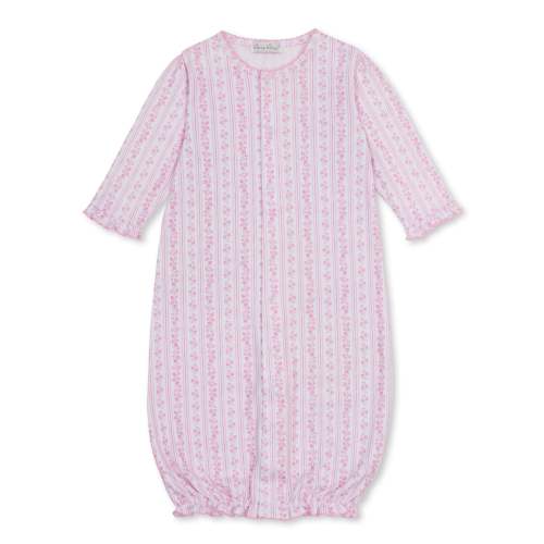 Watercolor Floral Stripes Pink Convertible Gown