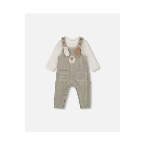 Allover and Stretchy Corduroy Overalls Set, 9M- Only a few left