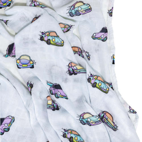 Air-Cooled Porsche 911 Muslin Swaddle | Bamboo Baby Blanket – Gearhead Kids