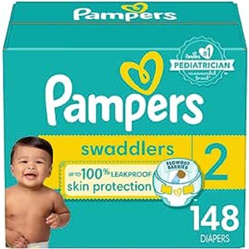 Amazon.com: Pampers Swaddlers Newborn Diaper Size 2 148 Count