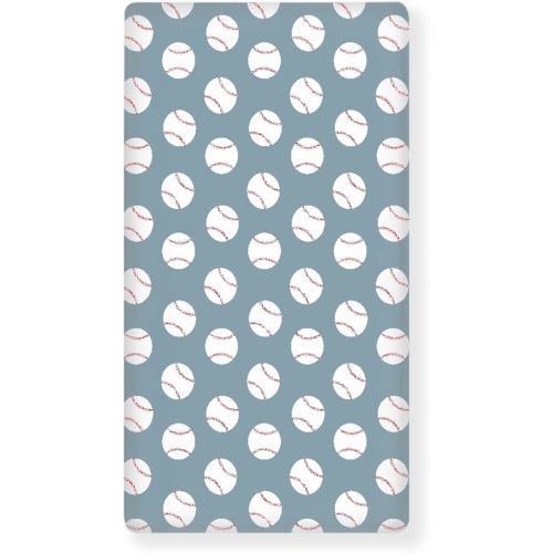 Baseball Blue Fitted Crib Sheet American Sport Championship Patch Sports Standard Crib Mattress Fitted Sheet Baby Toddler Bed Mattress Sheets for Boys Girls 28"x52"