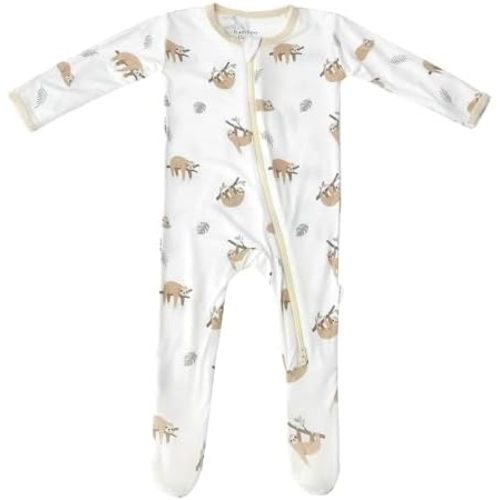 Bamboo Little Soft Baby Footie Pajamas, Baby Clothes, Newborn Sleepers, 95% Viscose and 5% Spandex, 0-24 Months
