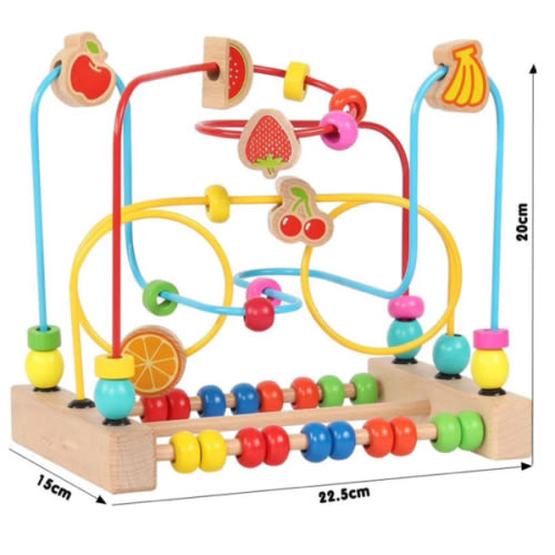 Montessori Educational Wooden Maze With Beads & Abacus