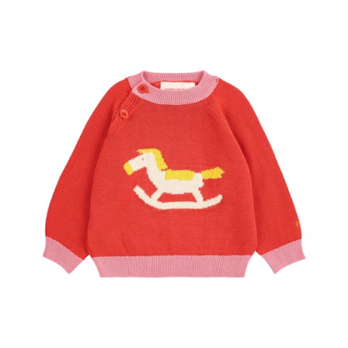bobo choses rocking horse baby sweater red – kodomo