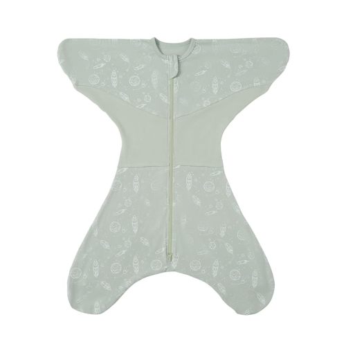 GROWNSY Transitional Swaddle Sleep Sack 3-6 Months, Starfish Design Baby Swaddle Sack, Dual-Zipper for Easy Diaper Changes, Proper Hip Development & Openable Foot Button, 12-20lbs, Green