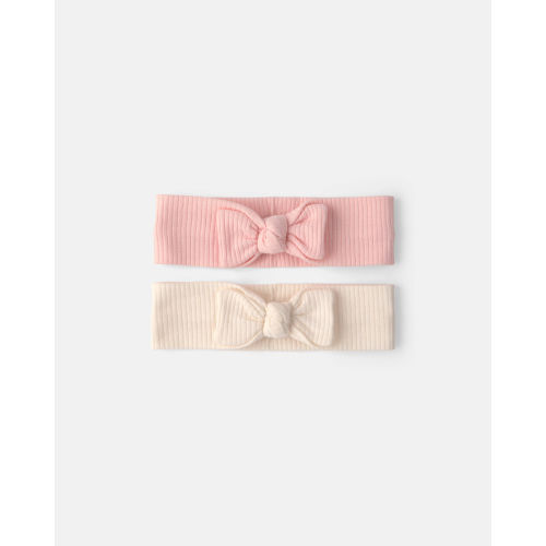 Baby Girl 2-Pack Headbands - Pink/Ivory