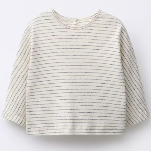 STRIPED T-SHIRT - Ecru / Navy | ZARA United States