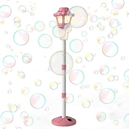 Automatic Bubble Machine with Music & Lights, Battery Operated Bubble Blower Maker for Kids and Adults, Outdoor Toy for Wedding, Birthday & Party