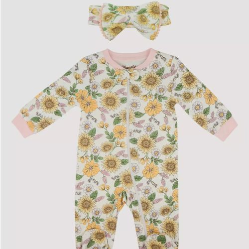 Wrangler Baby Girl Zip Coverall with Bow | NEW | Wrangler®