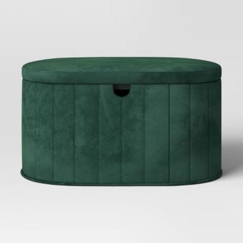 32" Folding Double Storage Bench Green - Room Essentials™