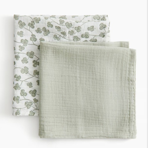 2-PACK SMALL MUSLIN BURP CLOTHS