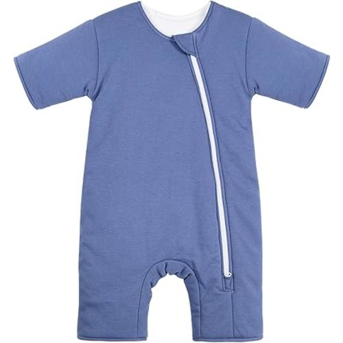 Baby Transition Sleep Sack 3-6 Months 100% Cotton Warm Thick Transition Swaddles for Newborns Infant Long Sleeve Sleep Sack with Feet Baby Wearable Blanket 2-Way Zipper Easy Diaper Changes