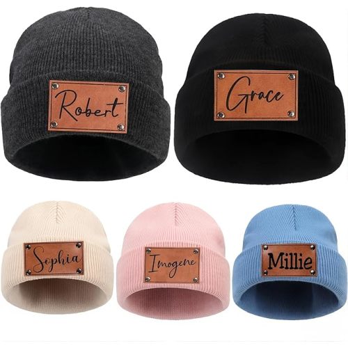 Custom Baby Beanie Hat Personalized Toddler Winter Hat Boys Girls Knit Warm Beanies Kids