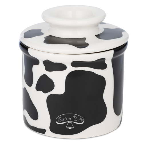 Butter Bell® Crock – Farmhouse Cow Pattern Ceramic Butter Holder with Lid, Keeper for Spreadable Butter