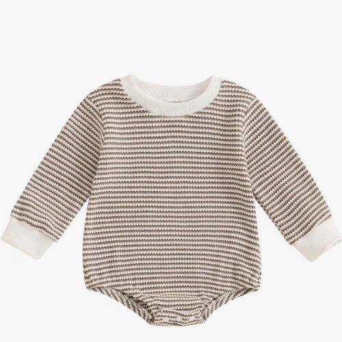 VISGOGO Unisex Baby Boy Girl Romper Waffle Newborn Infant Onesie Clothes Long Sleeve Bubble Oversized Romper Bodysuit Top