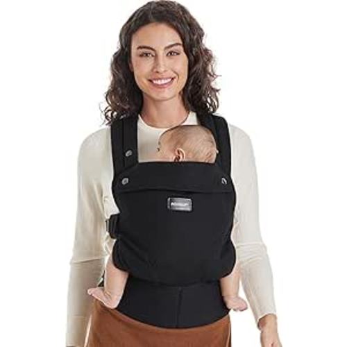 Momcozy Baby Carrier Newborn to Toddler - Ergonomic, Cozy and Lightweight Infant Carrier for 7-44lbs, Effortless to Put On, Ideal for Hands-Free Parenting, Enhanced Lumbar Support, Black