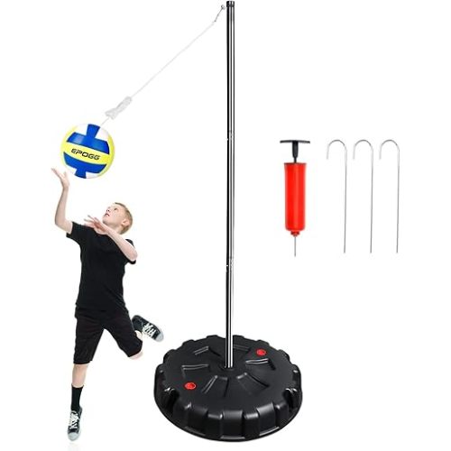 Tetherball Ball and Rope, Portable Tetherball Set with Sturdy Base, Tether Balls and Rope Set with Heavy Duty Poles for Backyard Family Kids Fun Outdoor Games